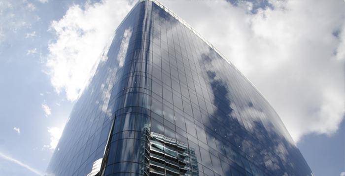 Concertina Fire Curtain at Aldgate Tower in London