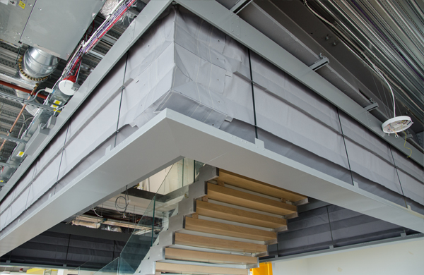 Concertina Fire Curtain at Aldgate Tower in London