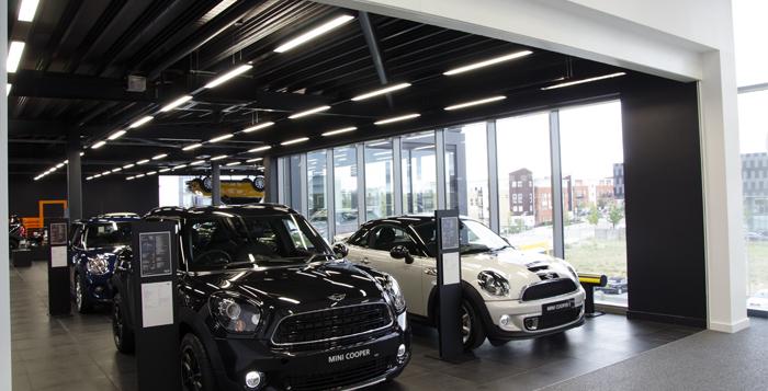 FireMaster® Fire Curtains protect the two joined sides of MINI Cooper and BMW