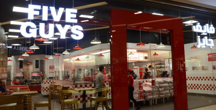 FireMaster Concertina Fire Curtain in Five Guys restaurant, Dubai