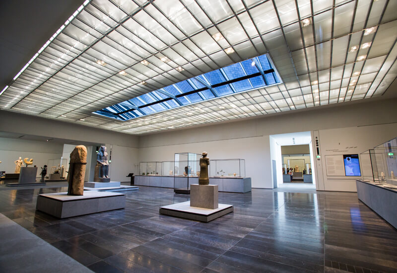 Discreet fire curtain installed in the Louvre Abu Dhabi