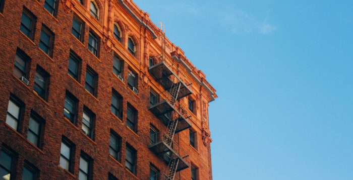 Apartments with fire escape