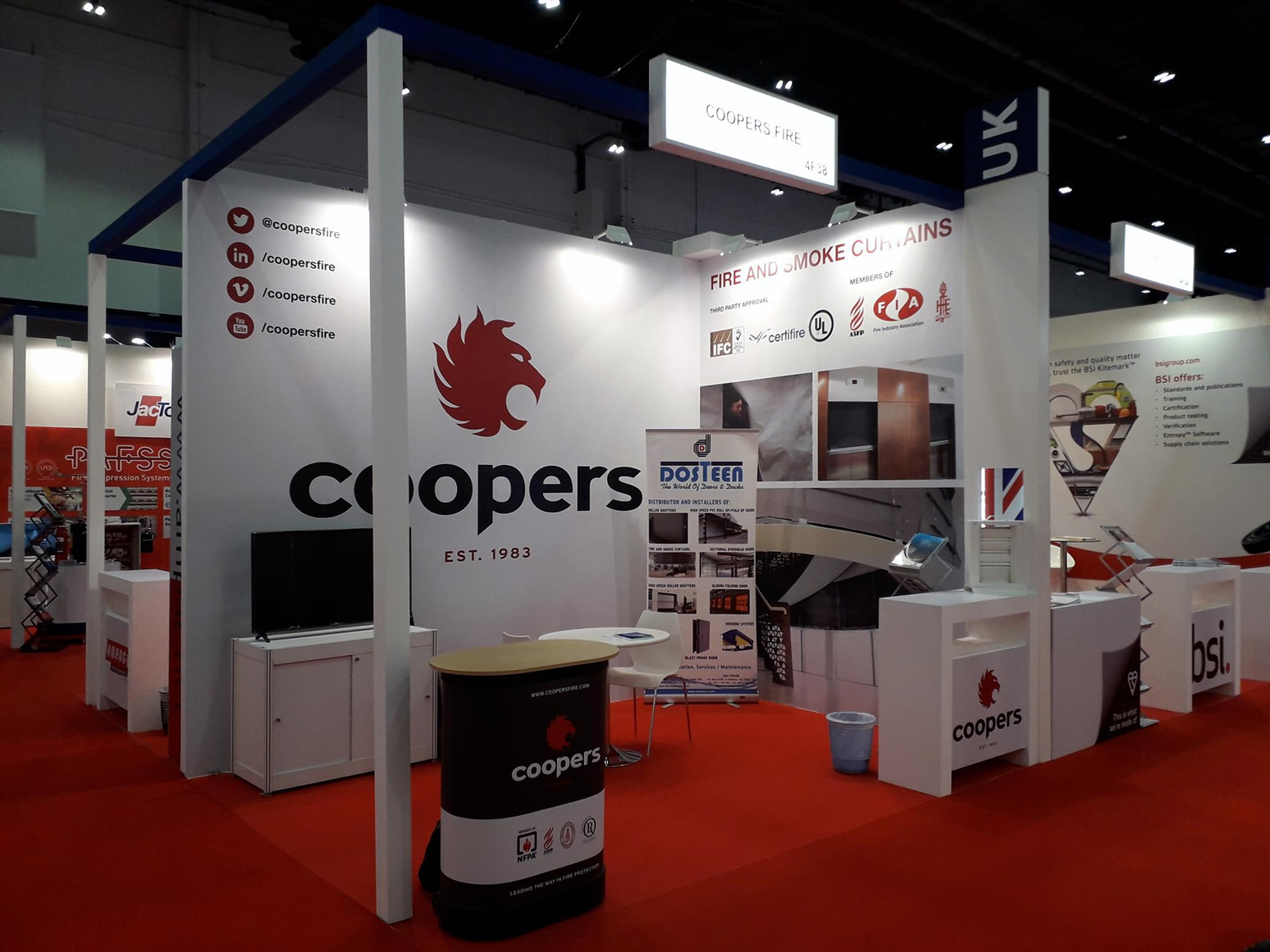 Coopers Fire showcasting fire curtain products at Intersec 2020