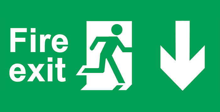 Fire exit sign