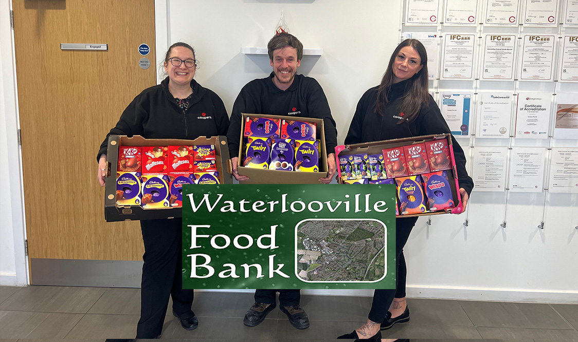 Coopers Fire Easter collection for Waterlooville foodbank