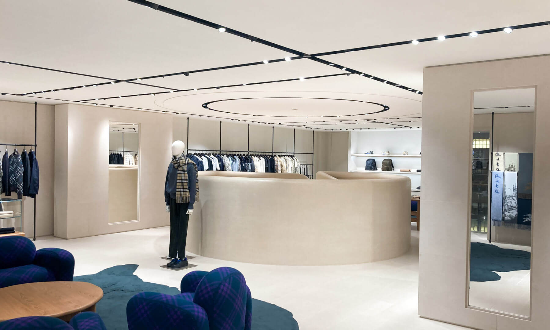 Smoke curtains in a retail space Singapore Burberry