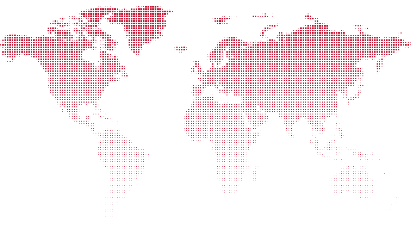 Map of the world, displayed using red dots.